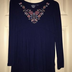 A navy blue long sleeve